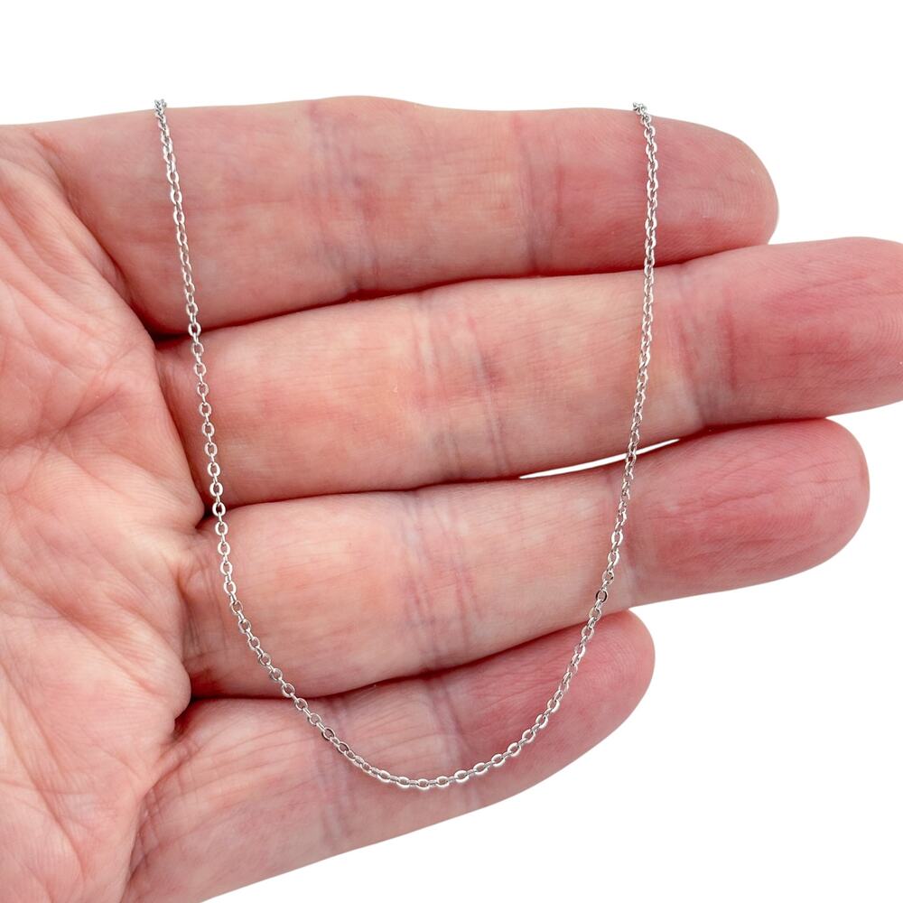 Vintage Sterling Silver 925 Cable Link Chain Necklace 18"
